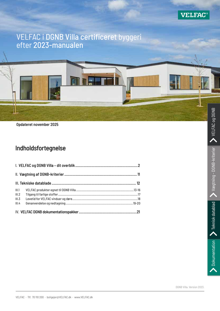 VELFAC DGNB-Villa dokumentation